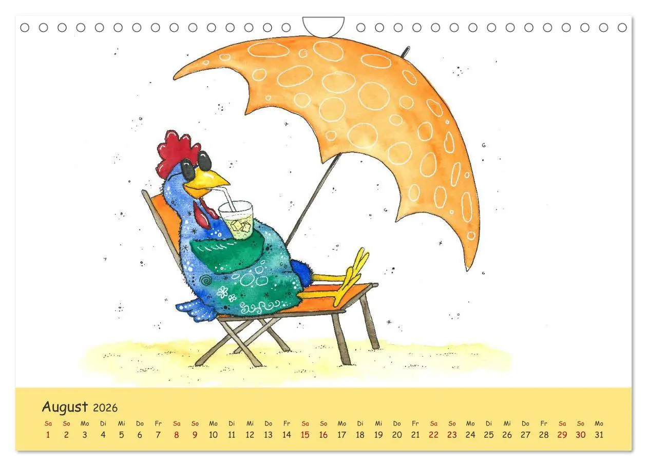 Bild: 9783457666616 | Kunterbunte Hühnerwelt (Wandkalender 2026 DIN A4 quer), CALVENDO...