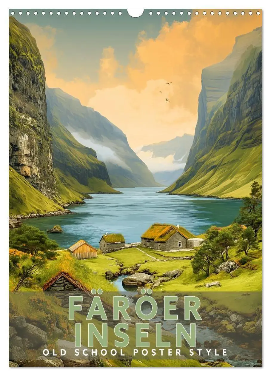 Cover: 9783516826616 | Färöer Inseln - Old School Poster Style (Wandkalender 2027 DIN A3...