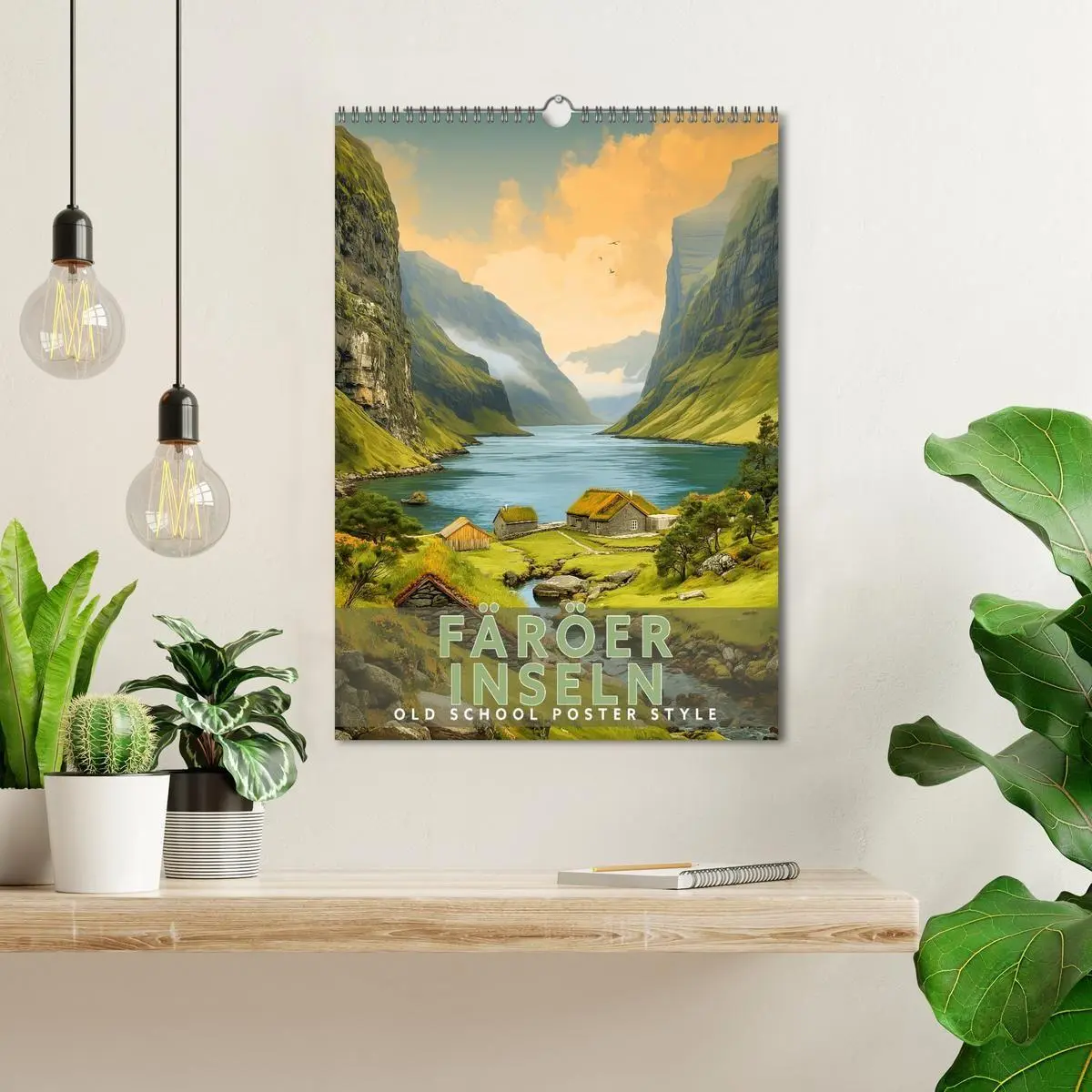 Bild: 9783516826616 | Färöer Inseln - Old School Poster Style (Wandkalender 2027 DIN A3...