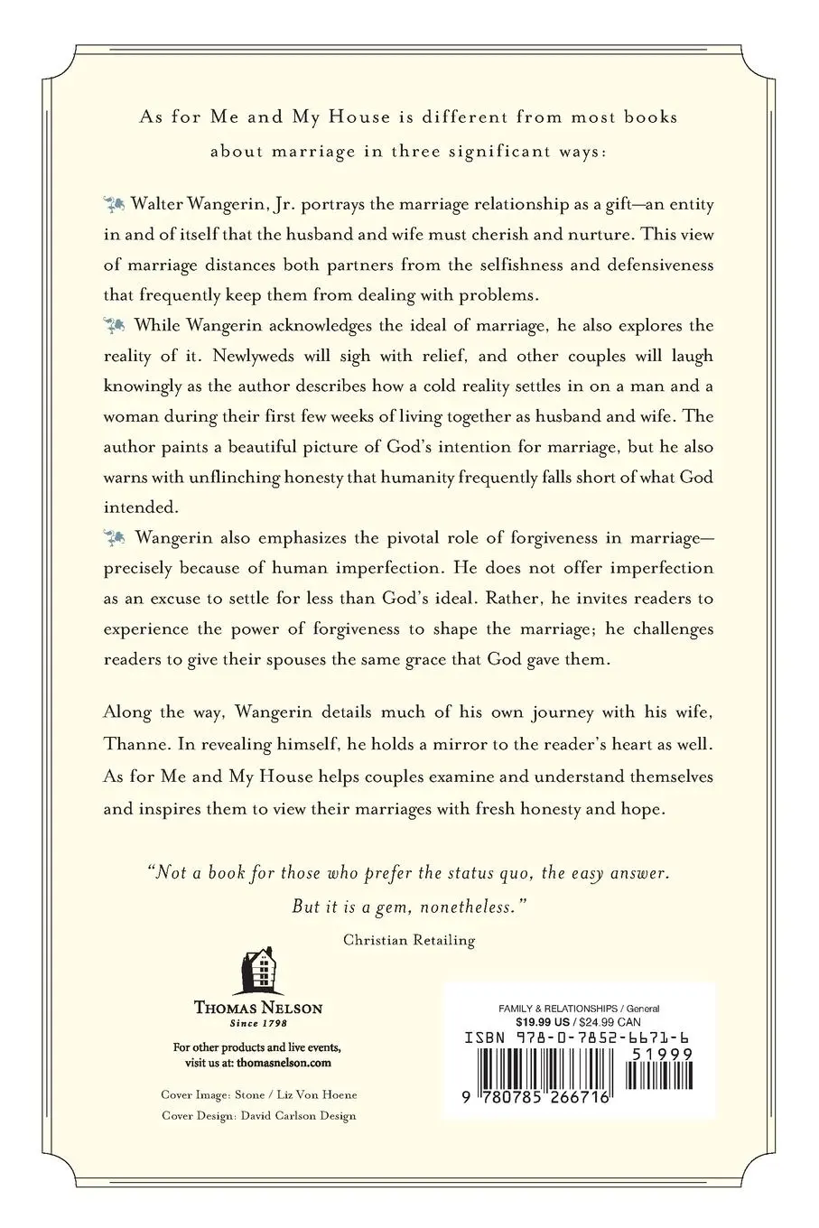 Rückseite: 9780785266716 | The As for Me and My House | Crafting Your Marriage to Last | Jr.