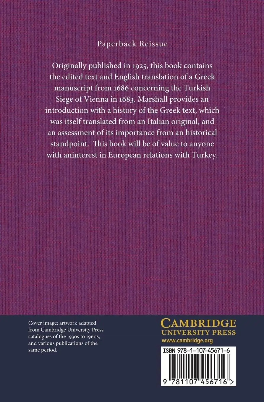Rückseite: 9781107456716 | The Siege of Vienna by the Turks in 1683 | F. H. Marshall | Buch