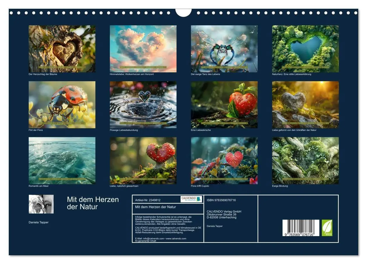 Bild: 9783569076716 | Mit dem Herzen der Natur (Wandkalender 2027 DIN A3 quer), CALVENDO...