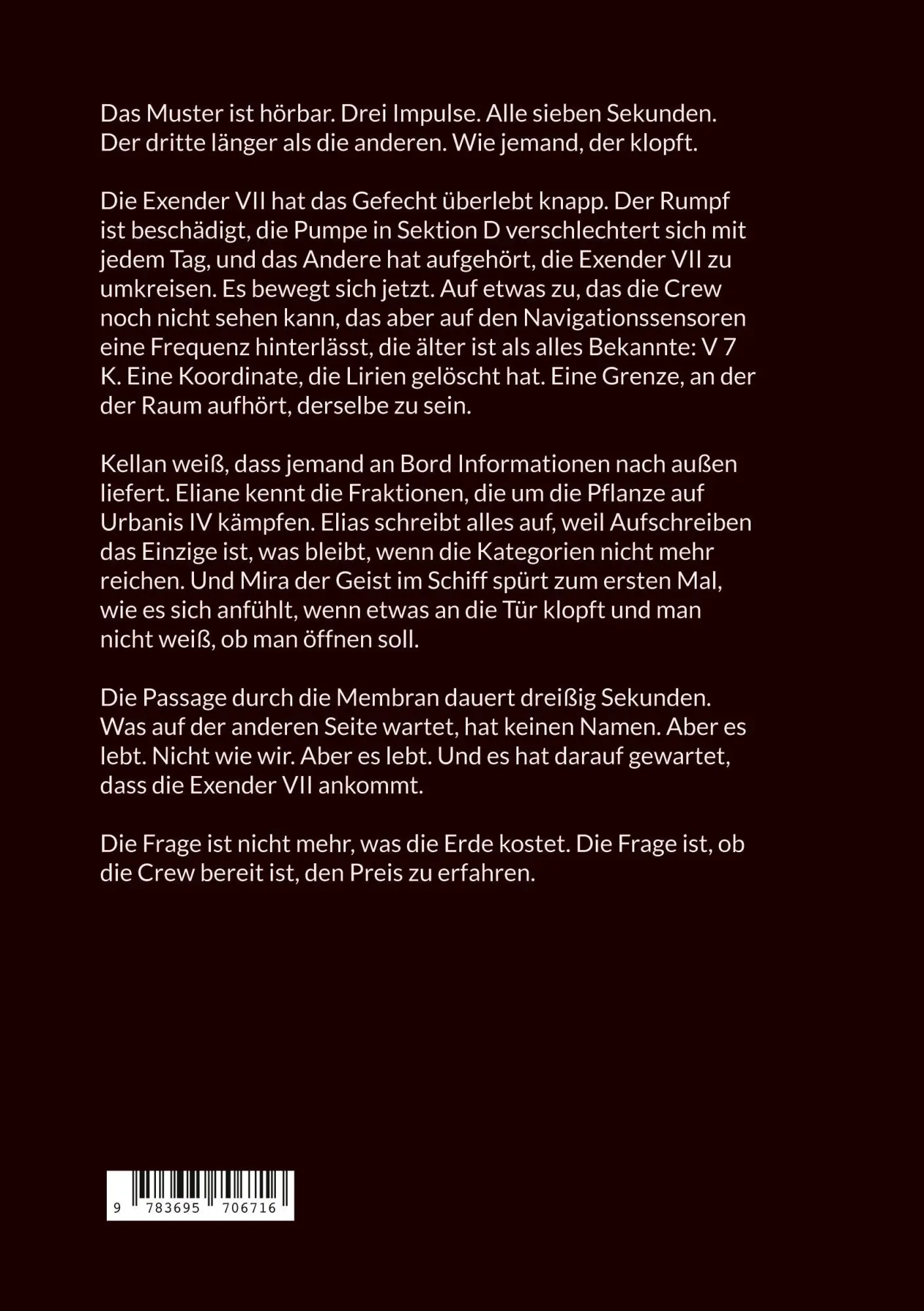 Rückseite: 9783695706716 | Was die Antwort kostet | Eine letzte Entscheidung | Roland P. Bayer