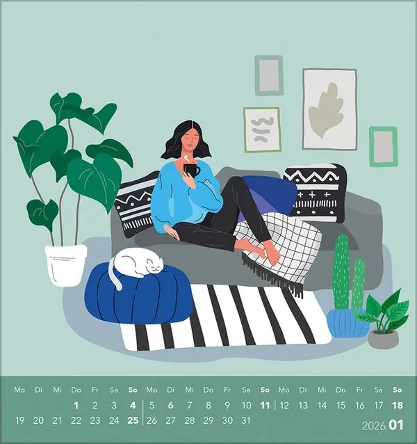 Bild: 9783731886716 | Kaffee? Läuft bei mir! 2026 | aufstellbarer Postkartenkalender | 13 S.