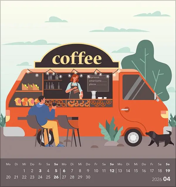 Bild: 9783731886716 | Kaffee? Läuft bei mir! 2026 | aufstellbarer Postkartenkalender | 13 S.