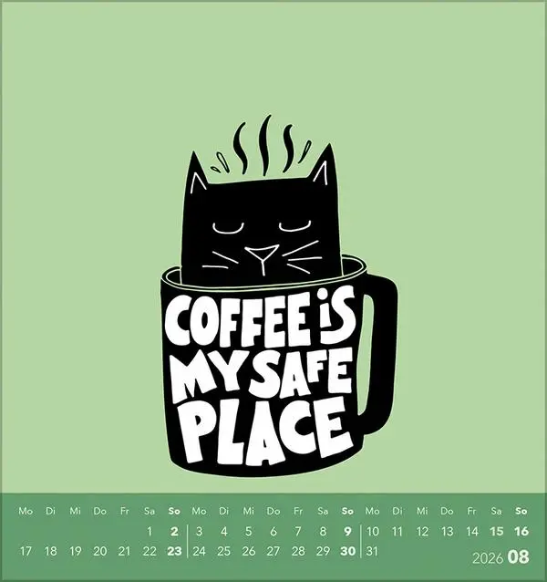 Bild: 9783731886716 | Kaffee? Läuft bei mir! 2026 | aufstellbarer Postkartenkalender | 13 S.