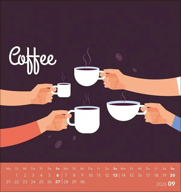 Bild: 9783731886716 | Kaffee? Läuft bei mir! 2026 | aufstellbarer Postkartenkalender | 13 S.