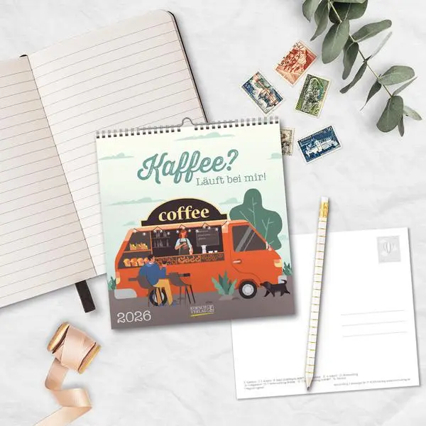 Bild: 9783731886716 | Kaffee? Läuft bei mir! 2026 | aufstellbarer Postkartenkalender | 13 S.