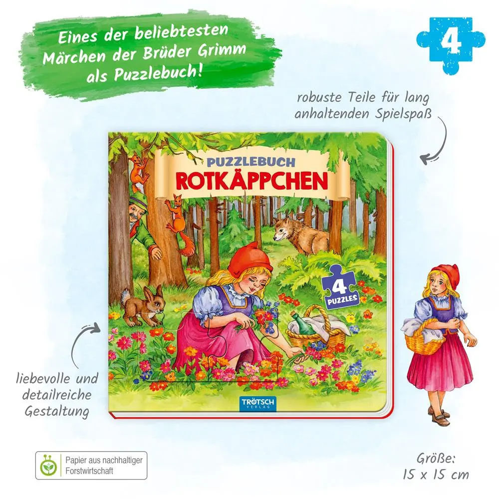 Bild: 9783965526716 | Trötsch Pappenbuch Puzzlebuch Rotkäppchen | Trötsch Verlag | Buch