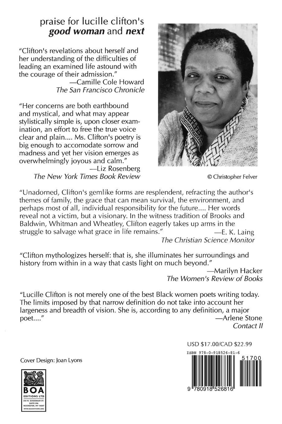 Rückseite: 9780918526816 | Quilting | Poems 1987-1990 | Lucille Clifton | Taschenbuch | Englisch