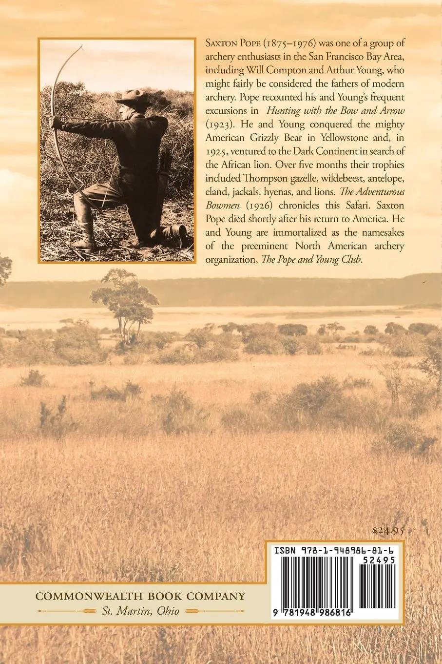 Rückseite: 9781948986816 | The Adventurous Bowmen | Field Notes on African Archery | Saxton Pope