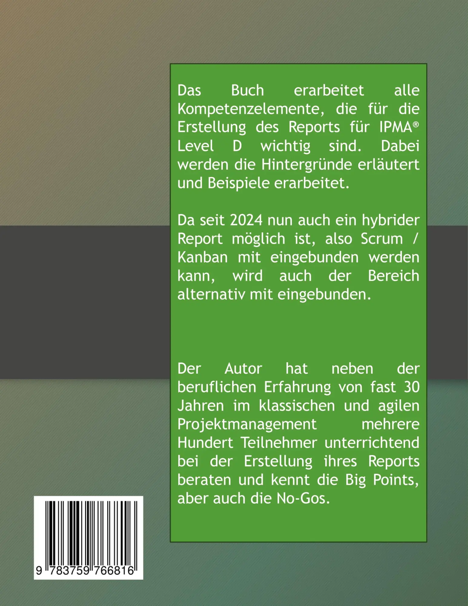 Rückseite: 9783759766816 | IPMA(R) Level D - Report | Maik Uhlig | Taschenbuch | 230 S. | Deutsch