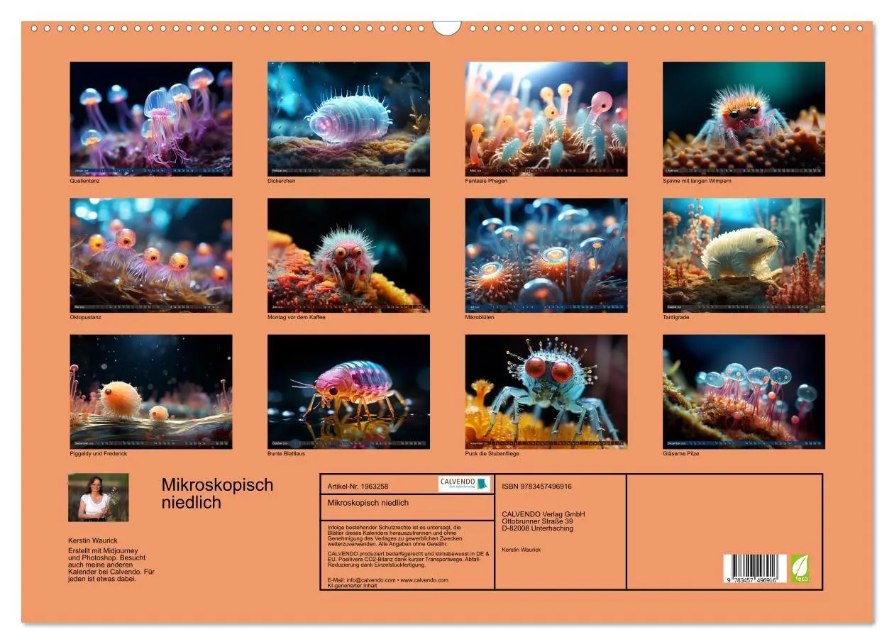 Bild: 9783457496916 | Mikroskopisch niedlich (Wandkalender 2026 DIN A2 quer), CALVENDO...