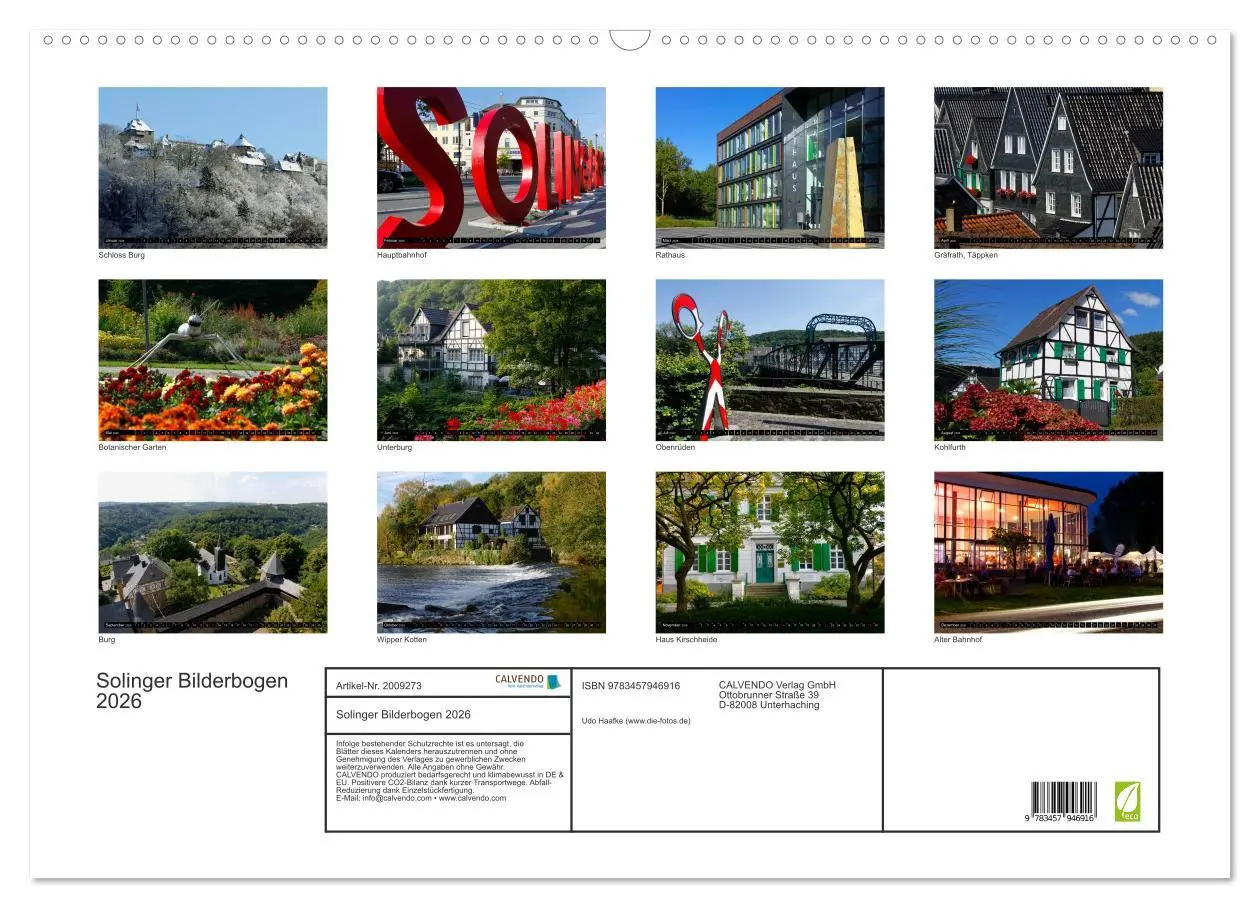 Bild: 9783457946916 | Solinger Bilderbogen 2026 (Wandkalender 2026 DIN A2 quer), CALVENDO...