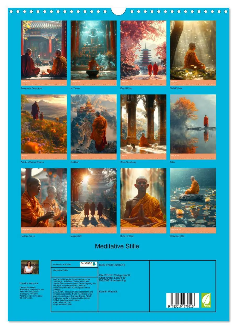 Bild: 9783516276916 | Meditative Stille (Wandkalender 2026 DIN A3 hoch), CALVENDO...