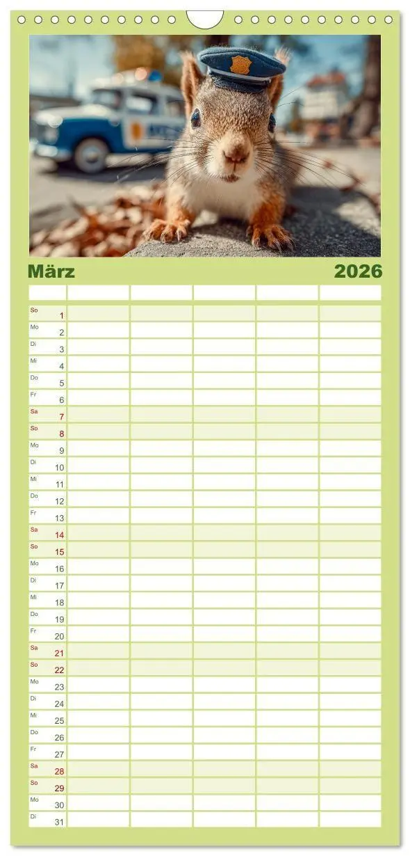 Bild: 9783516656916 | Familienplaner 2026 - Eichhörnchen - Die lustigen Tiere und ihre...