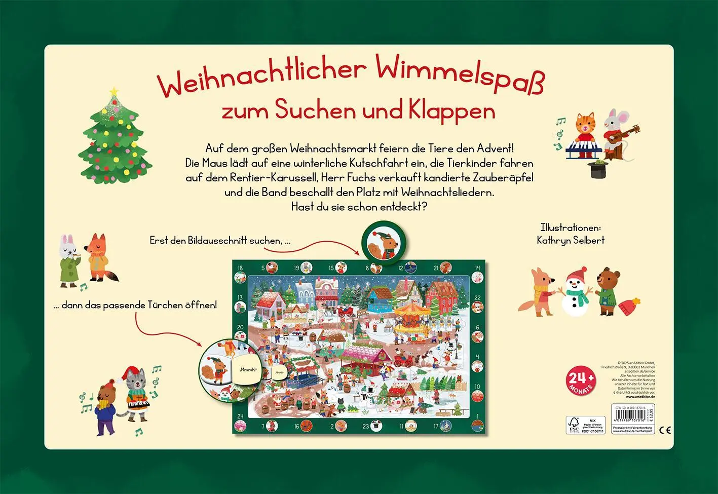 Rückseite: 4014489137016 | Mein Wimmel-Adventskalender: Auf dem Weihnachtsmarkt | Kathryn Selbert