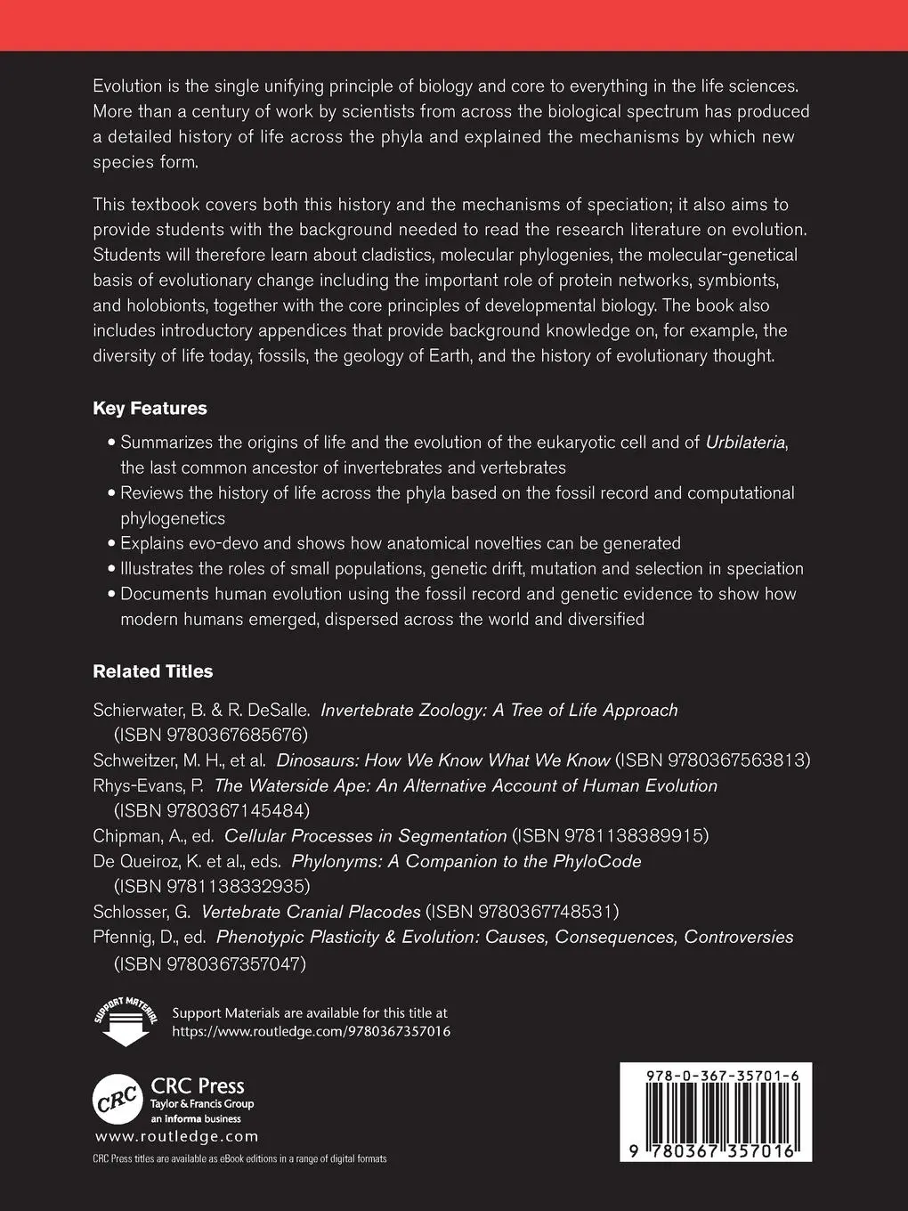 Rückseite: 9780367357016 | Evolution | The Origins and Mechanisms of Diversity | Jonathan Bard