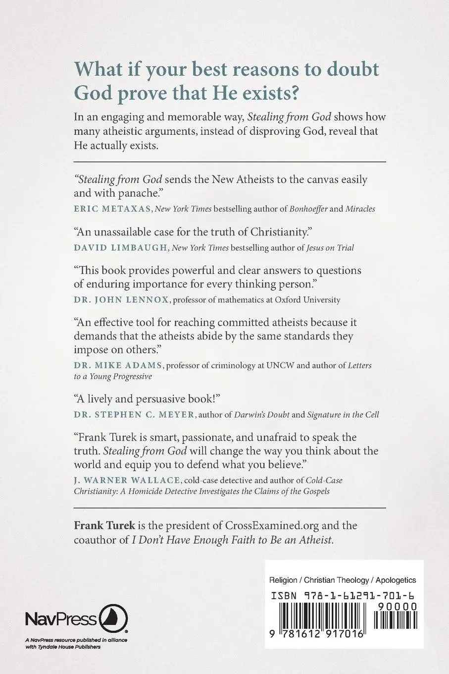 Rückseite: 9781612917016 | Stealing from God | Frank Turek | Taschenbuch | Englisch | 2015