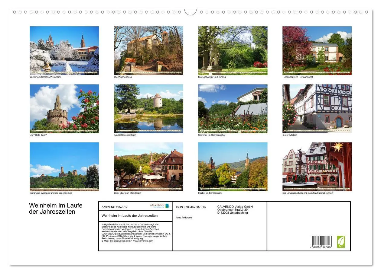 Bild: 9783457387016 | Weinheim im Laufe der Jahreszeiten (Wandkalender 2026 DIN A2 quer),...