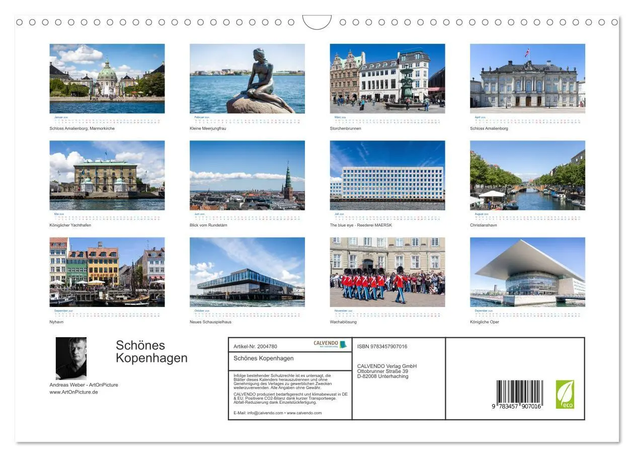 Bild: 9783457907016 | Schönes Kopenhagen (Wandkalender 2026 DIN A3 quer), CALVENDO...