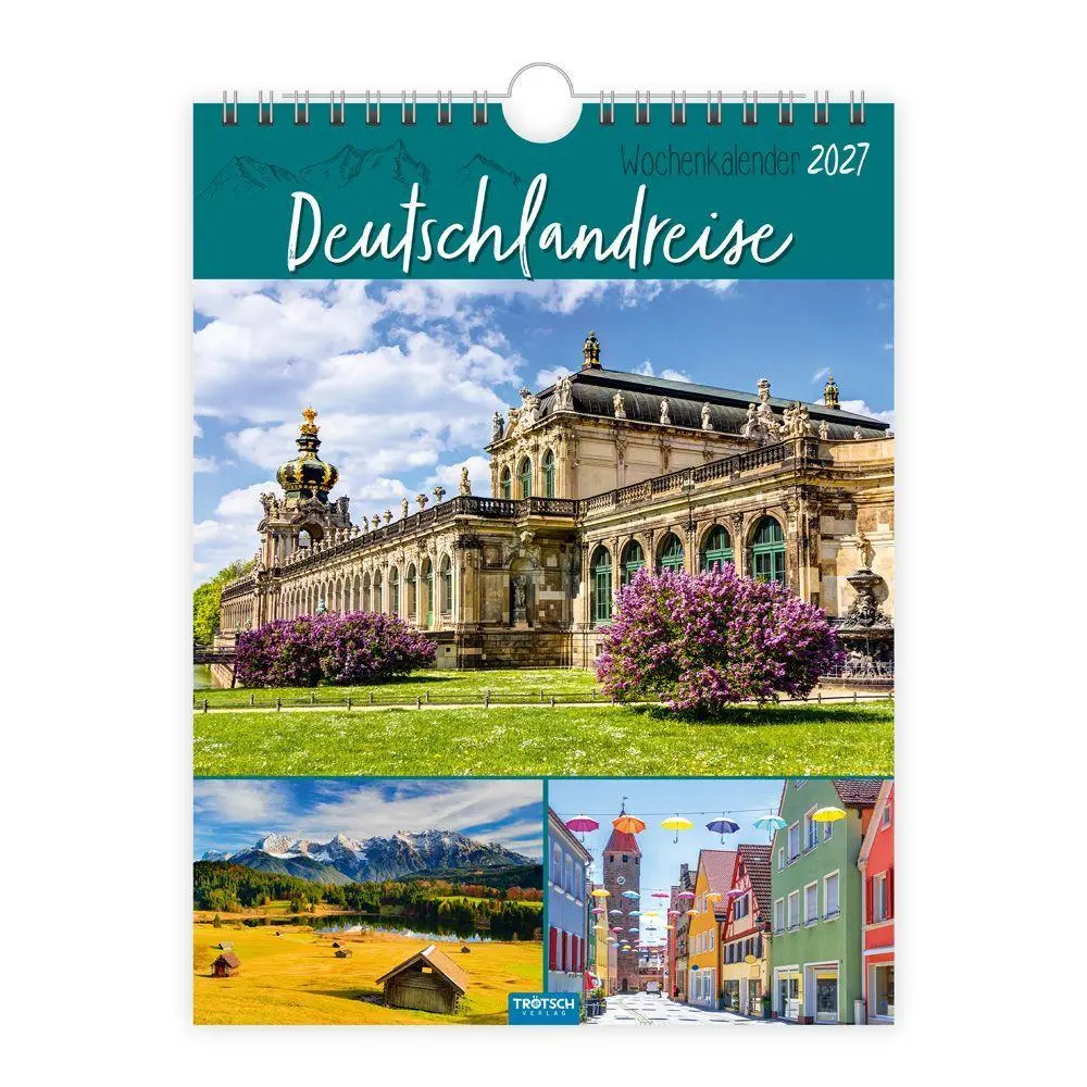 Cover: 9783988027016 | TRÖTSCH - Wochenkalender zum Hängen Deutschlandreise 2027 | KG | 2027
