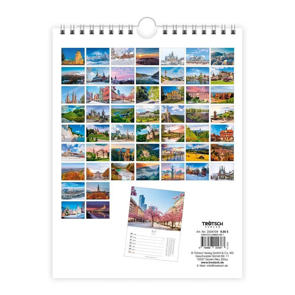 Bild: 9783988027016 | TRÖTSCH - Wochenkalender zum Hängen Deutschlandreise 2027 | KG | 2027