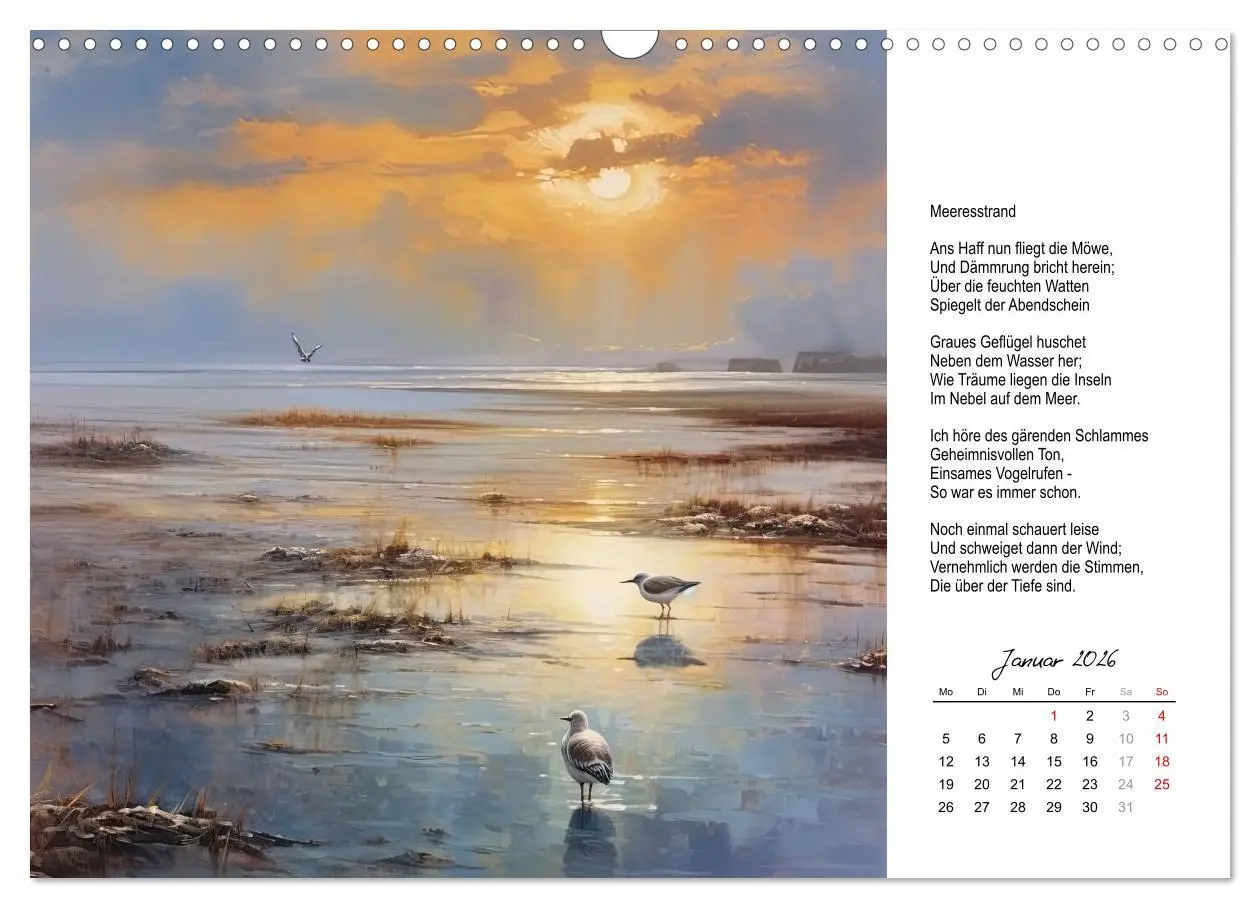 Bild: 9783457517116 | Gedichte von Theodor Storm (Wandkalender 2026 DIN A3 quer),...