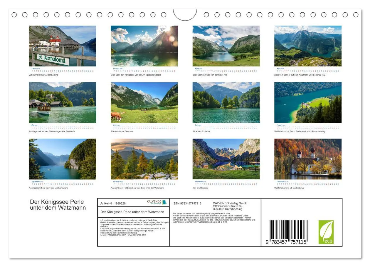 Bild: 9783457757116 | Der Königssee Perle unter dem Watzmann (Wandkalender 2026 DIN A4...
