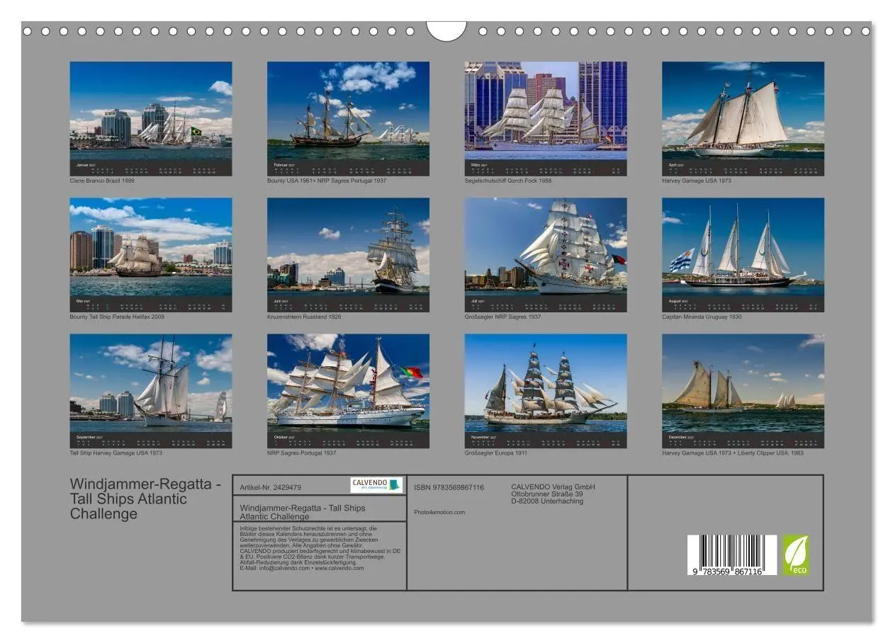 Bild: 9783569867116 | Windjammer-Regatta - Tall Ships Atlantic Challenge (Wandkalender...