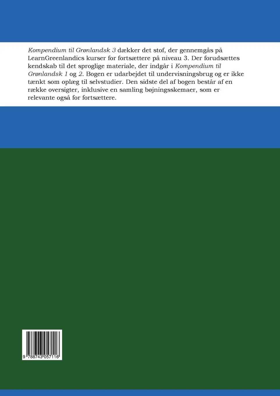 Rückseite: 9788743057116 | Kompendium til Grønlandsk 3 | Liv Molich | Taschenbuch | Paperback