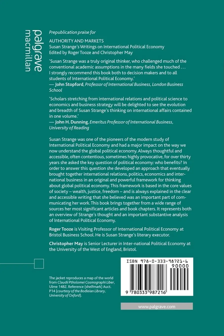 Rückseite: 9780333987216 | Authority and Markets | R. Tooze (u. a.) | Taschenbuch | viii | 2002