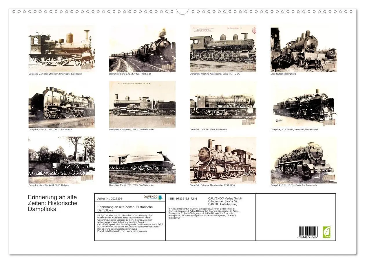 Bild: 9783516217216 | Erinnerung an alte Zeiten: Historische Dampfloks (Wandkalender 2026...