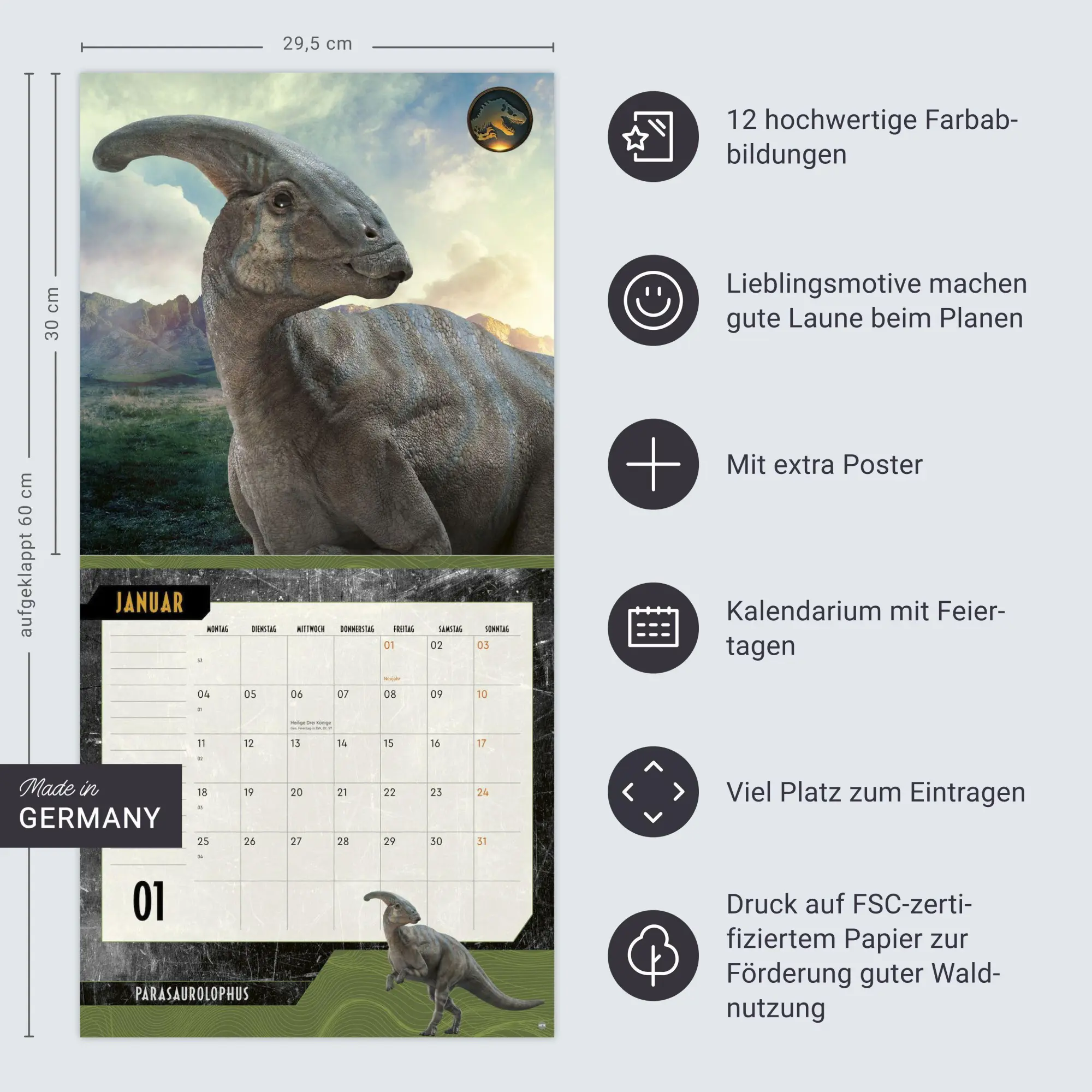Bild: 9783756417216 | Jurassic World Broschurkalender 2027 | Kalender | 28 S. | Deutsch