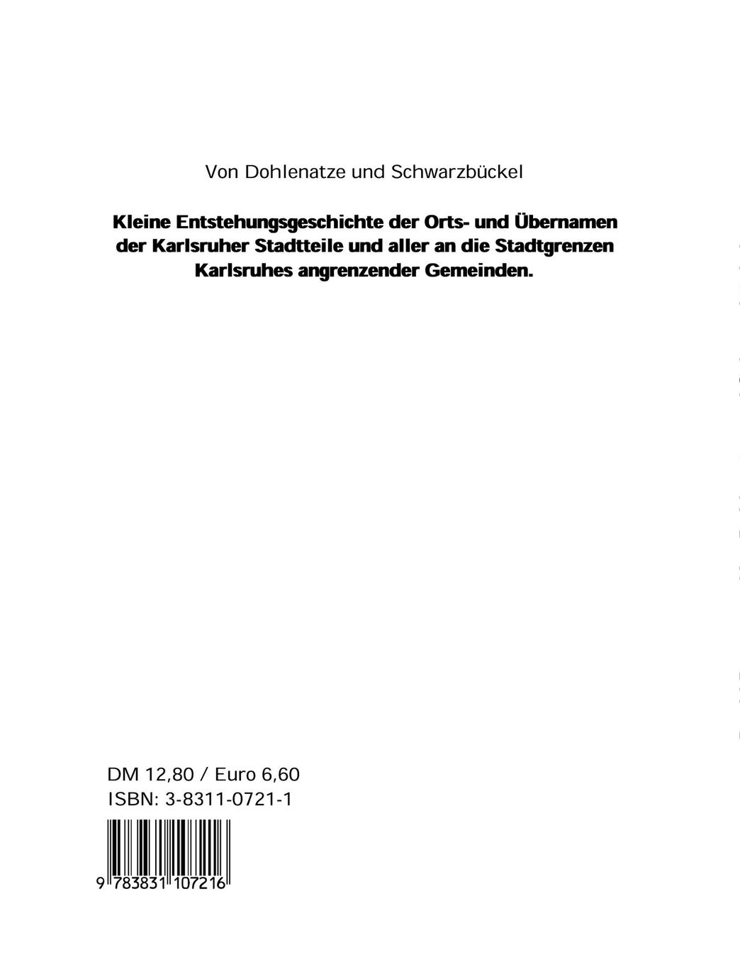 Rückseite: 9783831107216 | Von Dohlenatze und Schwarzbückel | David Depenau | Taschenbuch | 76 S.