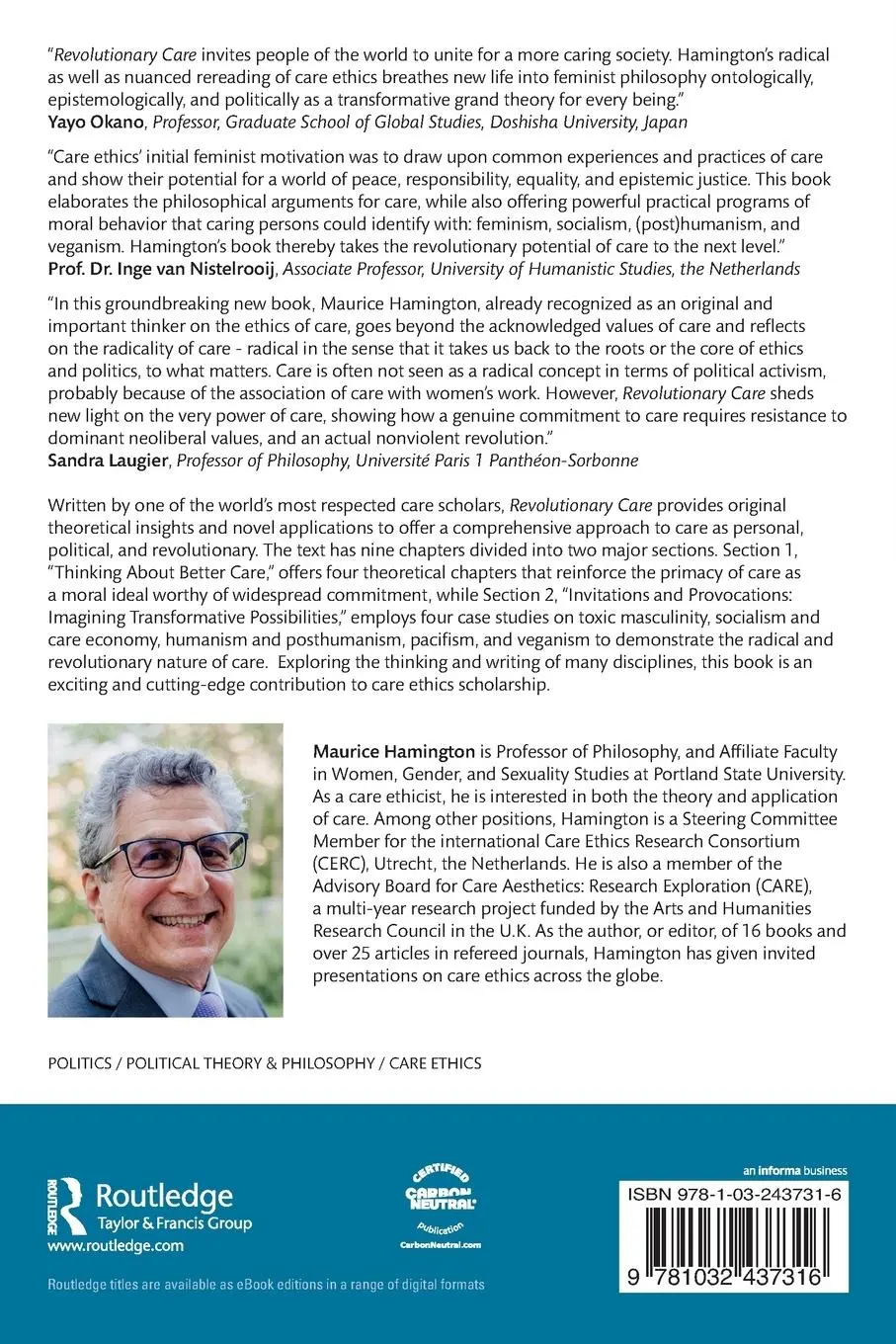 Rückseite: 9781032437316 | Revolutionary Care | Commitment and Ethos | Maurice Hamington | Buch