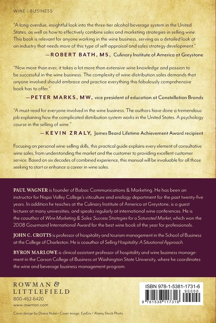 Rückseite: 9781538117316 | Wine Sales and Distribution | Paul Wagner (u. a.) | Taschenbuch | 2019