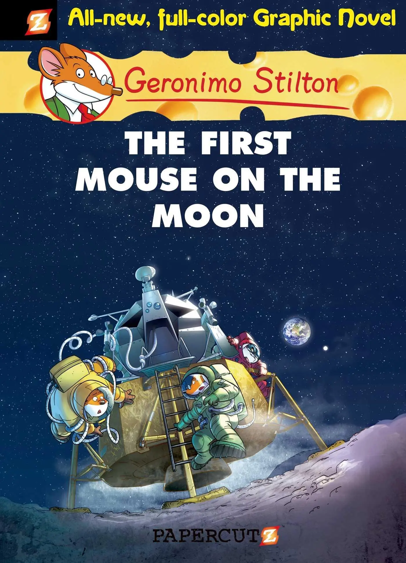 Cover: 9781597077316 | Geronimo Stilton Graphic Novels #14 | The First Mouse on the Moon