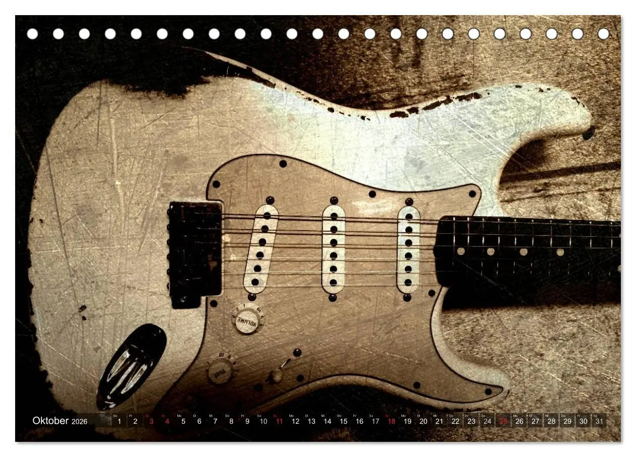 Bild: 9783516137316 | GITARREN Vintage Art (Tischkalender 2026 DIN A5 quer), CALVENDO...
