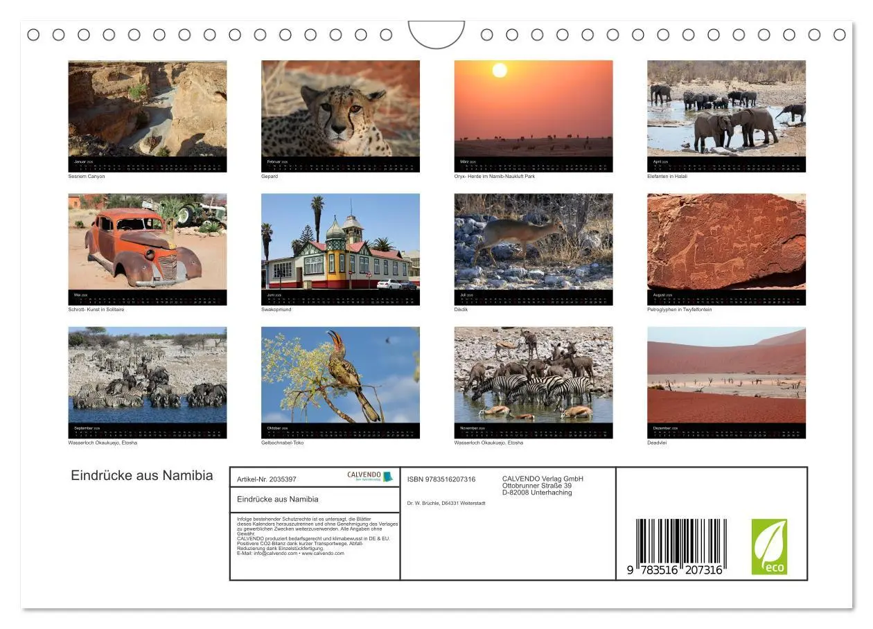 Bild: 9783516207316 | Eindrücke aus Namibia (Wandkalender 2026 DIN A4 quer), CALVENDO...