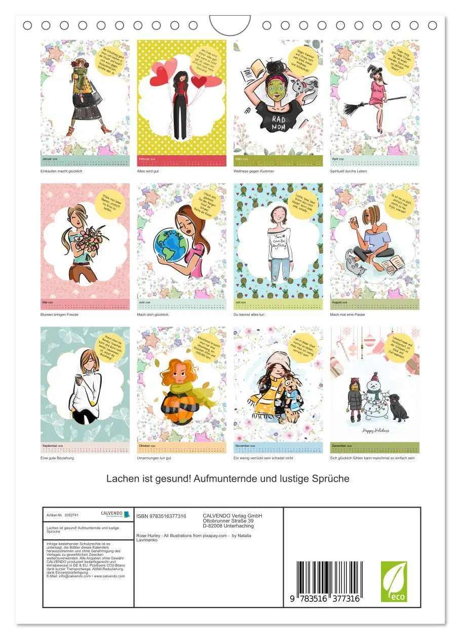 Bild: 9783516377316 | Lachen ist gesund! Aufmunternde und lustige Sprüche (Wandkalender...