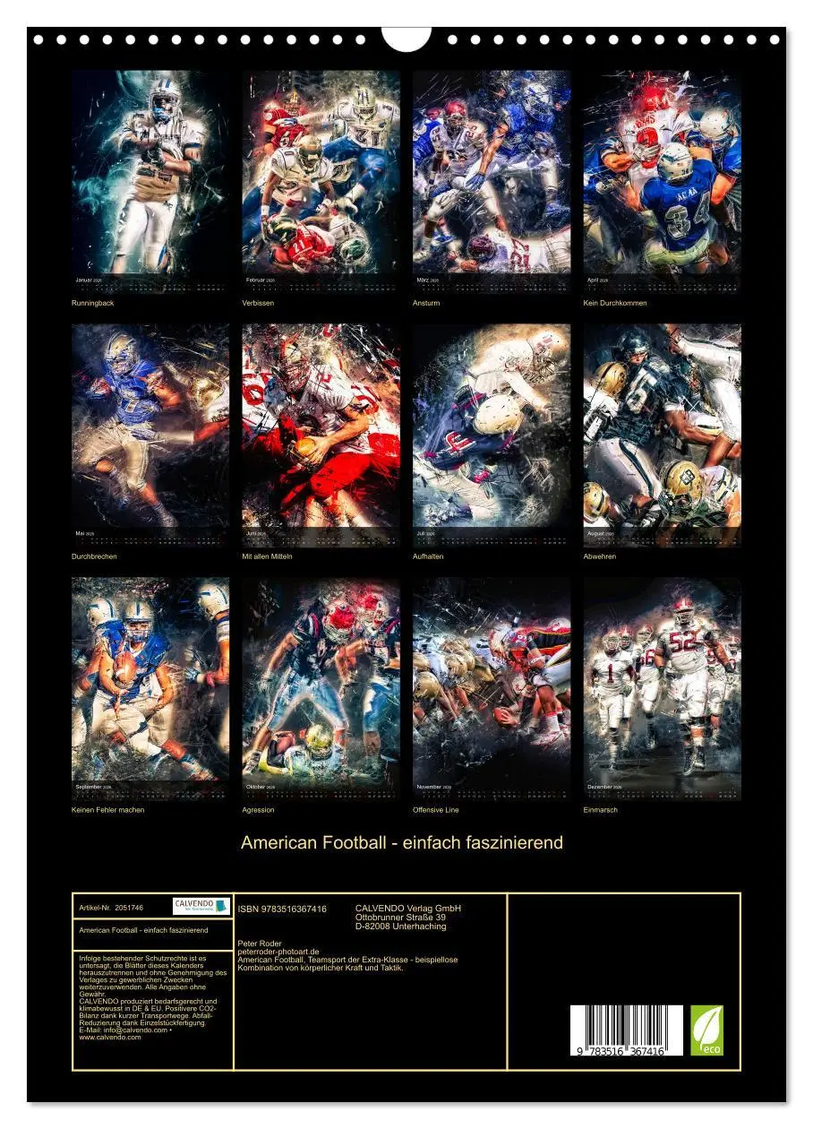 Bild: 9783516367416 | American Football - einfach faszinierend (Wandkalender 2026 DIN A3...
