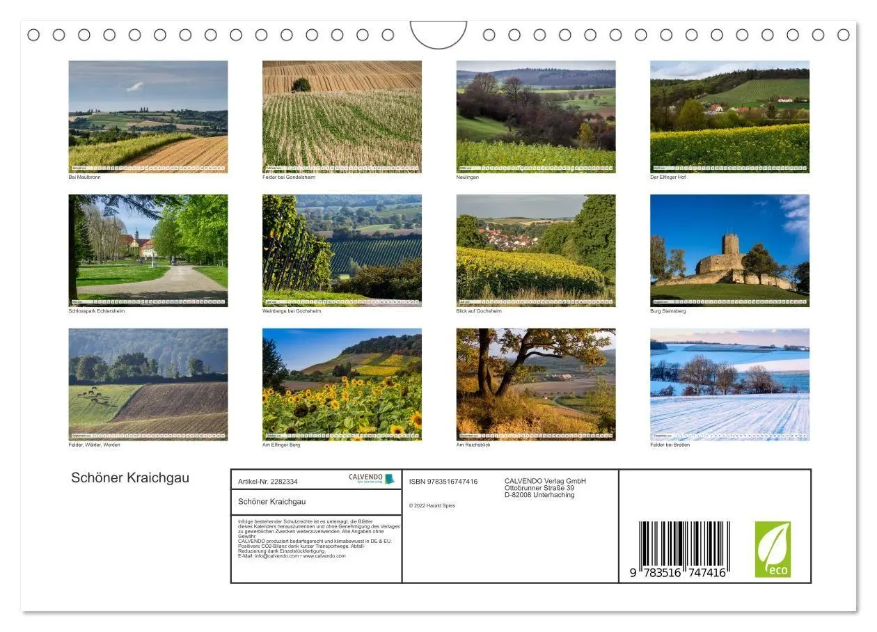 Bild: 9783516747416 | Schöner Kraichgau (Wandkalender 2026 DIN A4 quer), CALVENDO...