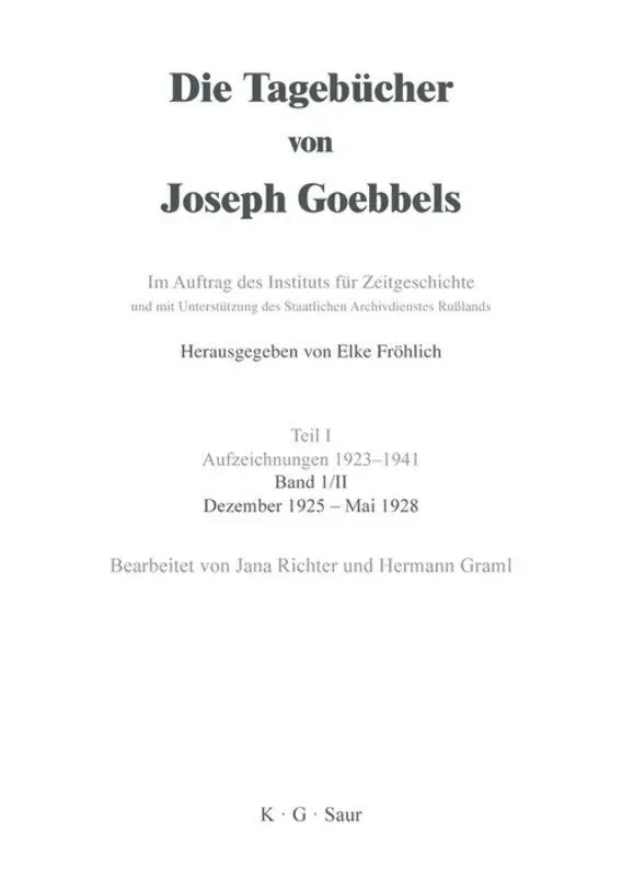 Cover: 9783598237416 | Dezember 1925 - Mai 1928 | Elke Fröhlich | Buch | 401 S. | Deutsch