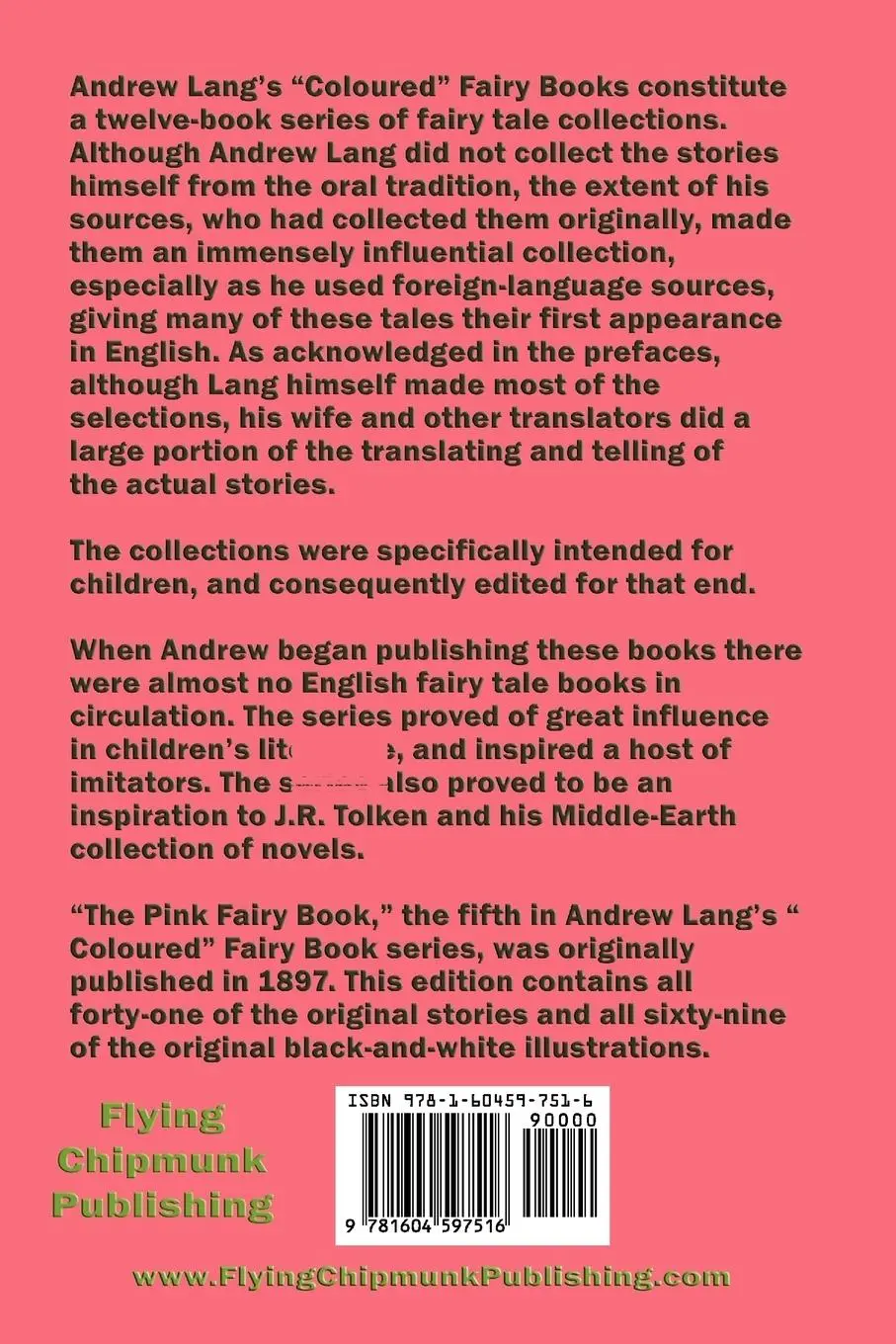 Rückseite: 9781604597516 | The Pink Fairy Book | Andrew Lang | Taschenbuch | Englisch | 2009