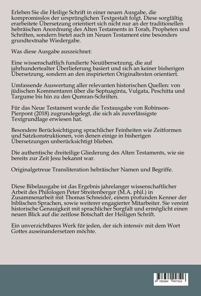 Rückseite: 9783384457516 | DIE HEILIGEN SCHRIFTEN DEUTSCH | Tanach und Neues Testament | Buch