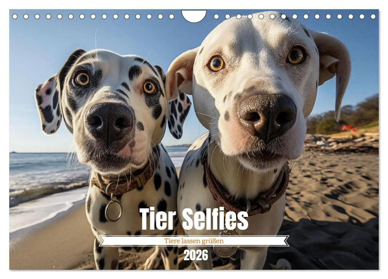 Cover: 9783457337516 | Tier Selfies (Wandkalender 2026 DIN A4 quer), CALVENDO Monatskalender