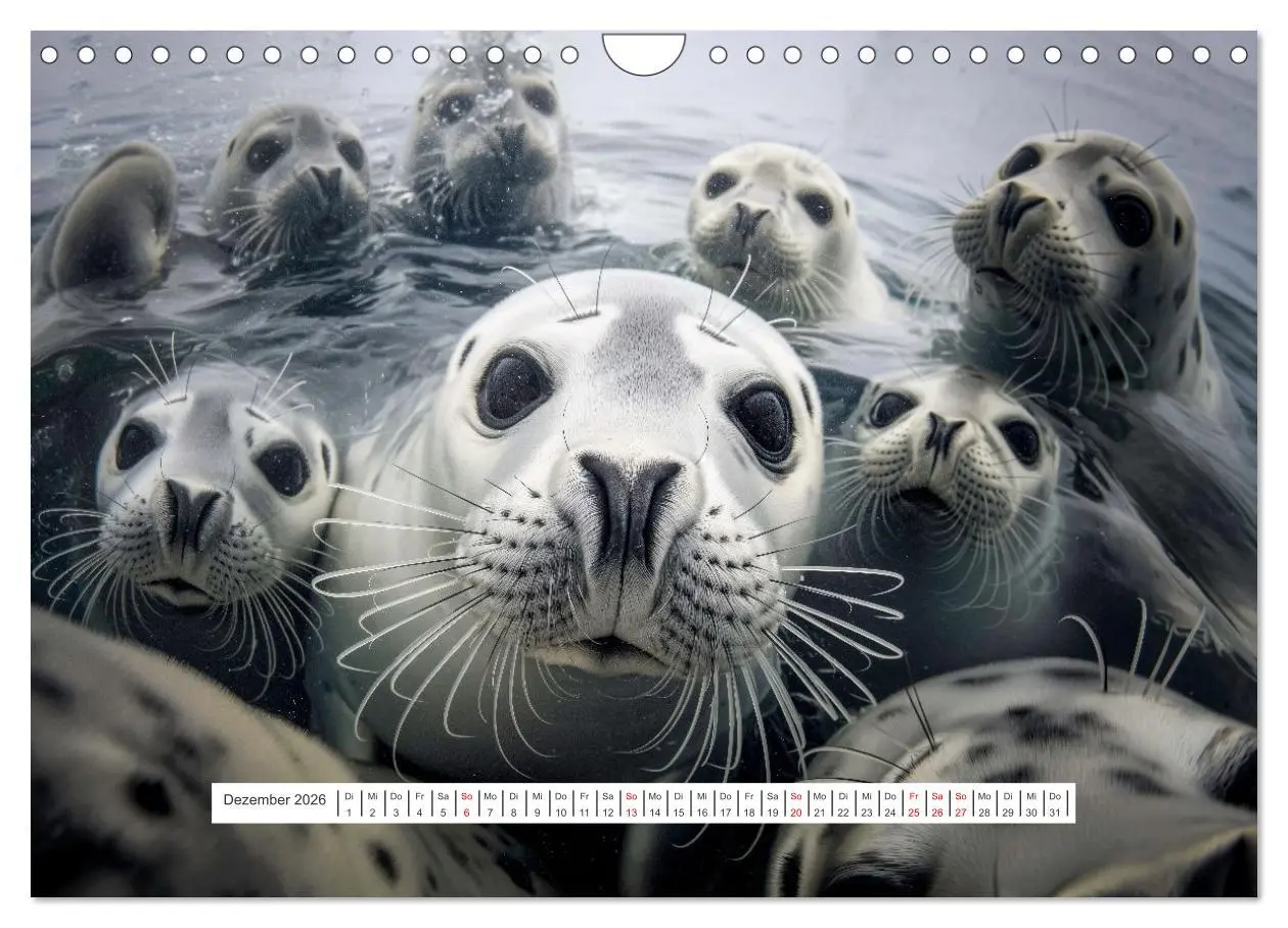 Bild: 9783457337516 | Tier Selfies (Wandkalender 2026 DIN A4 quer), CALVENDO Monatskalender