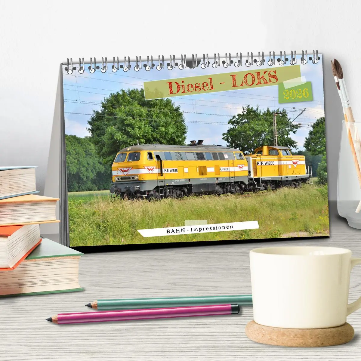 Bild: 9783457577516 | Diesel-Loks (Tischkalender 2026 DIN A5 quer), CALVENDO Monatskalender