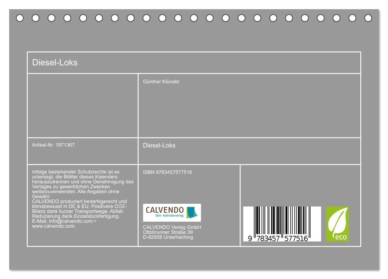Bild: 9783457577516 | Diesel-Loks (Tischkalender 2026 DIN A5 quer), CALVENDO Monatskalender